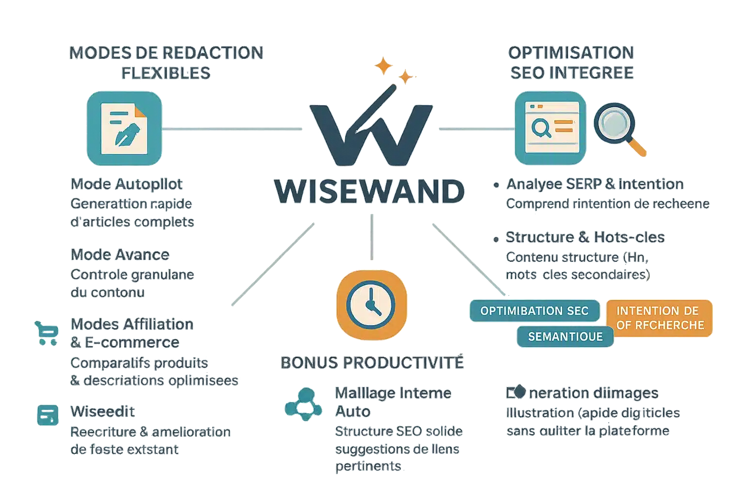 Modes de rédaction et optimisation SEO sur Wisewand