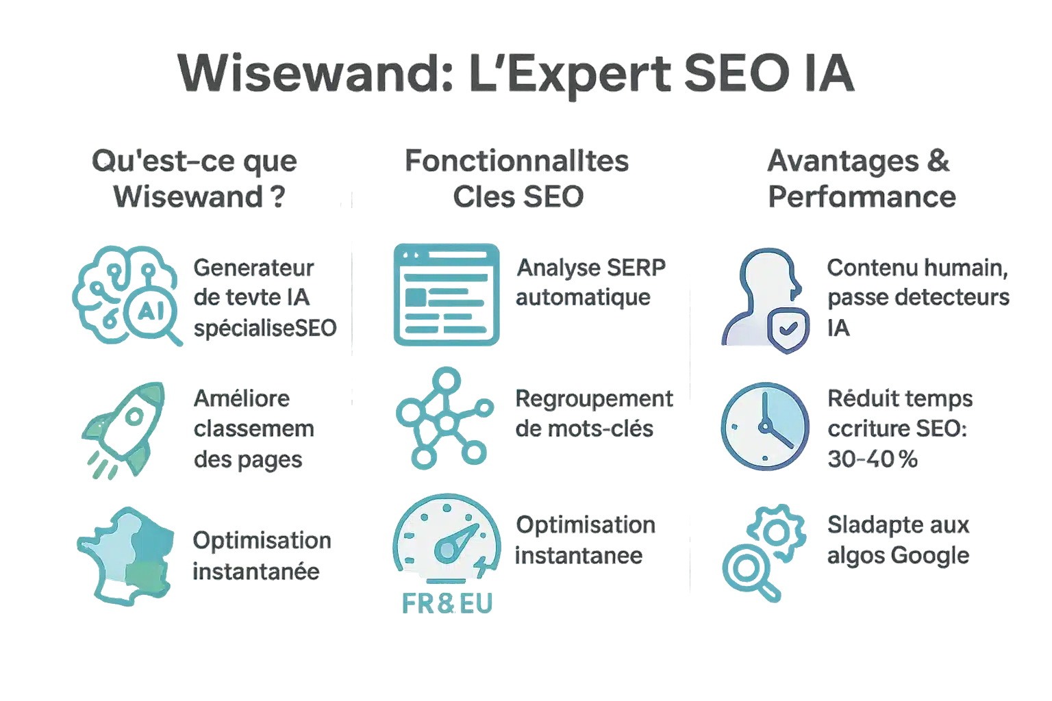 Illustration Wisewand outil SEO IA
