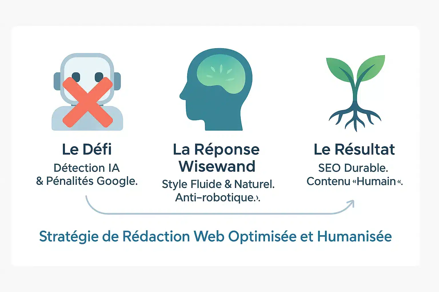 Illustration Wisewand : Rédaction web optimisée et humanisée